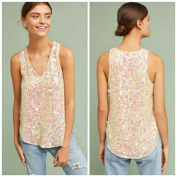 Anthropologie Tops - NWOT, Anthropologie Moulinette Soeurs Sequin Top